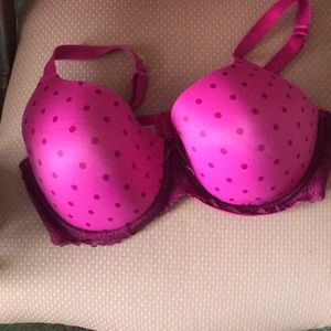 Hot Pink Polka Dot 38DD Dreamfit Bra
